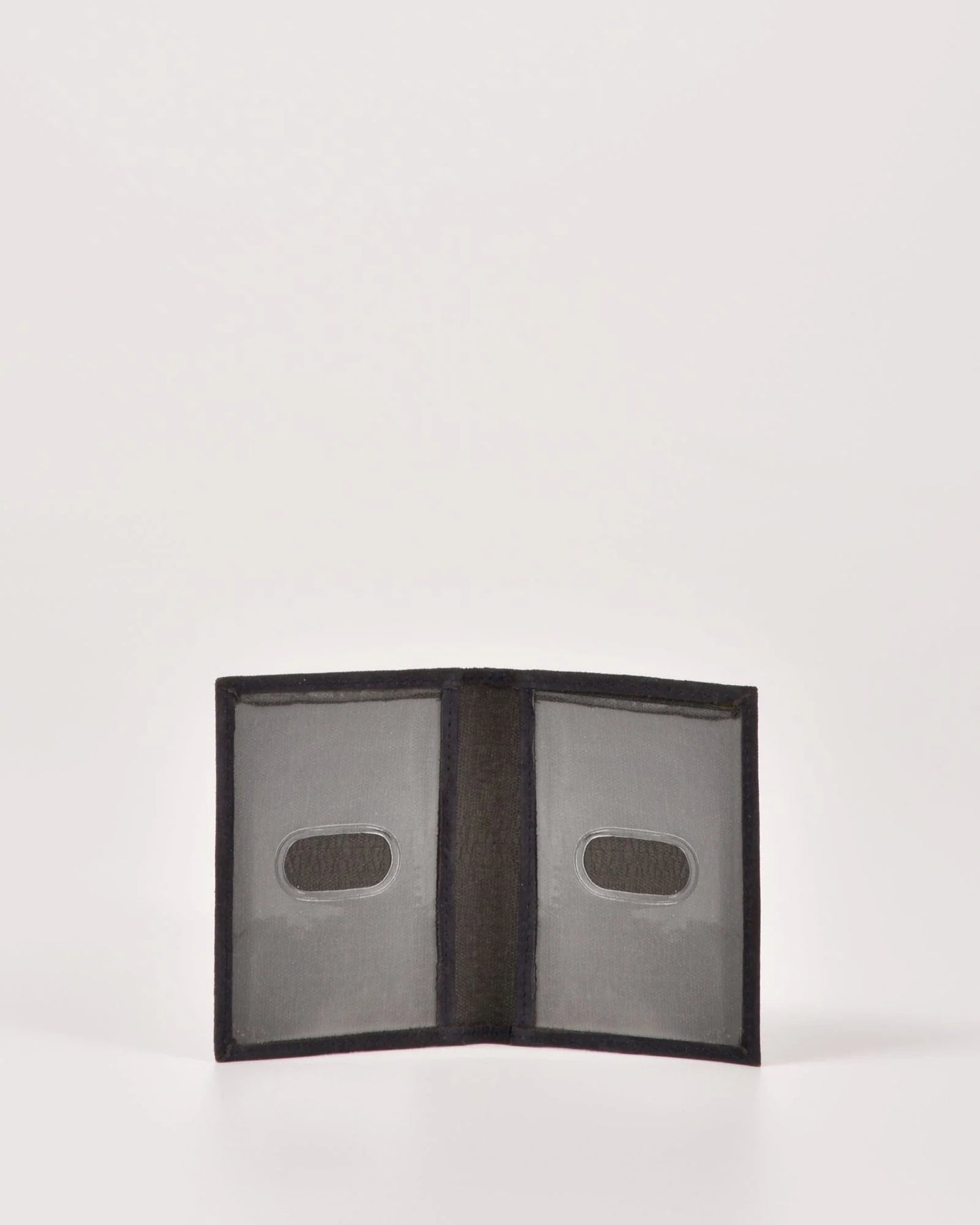 Carlyon Suede Leather Cardholder in Navy