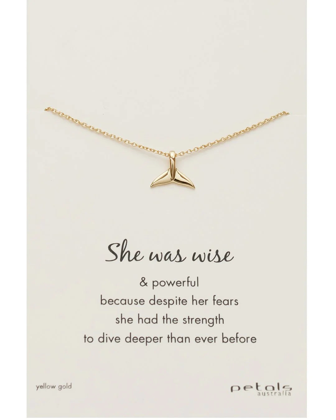 Petals Ocean Dive 46cm Sterling Silver 'She was Wise, Whale Tail' Necklace