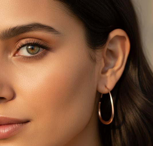 Flare Hoops in Rose Gold