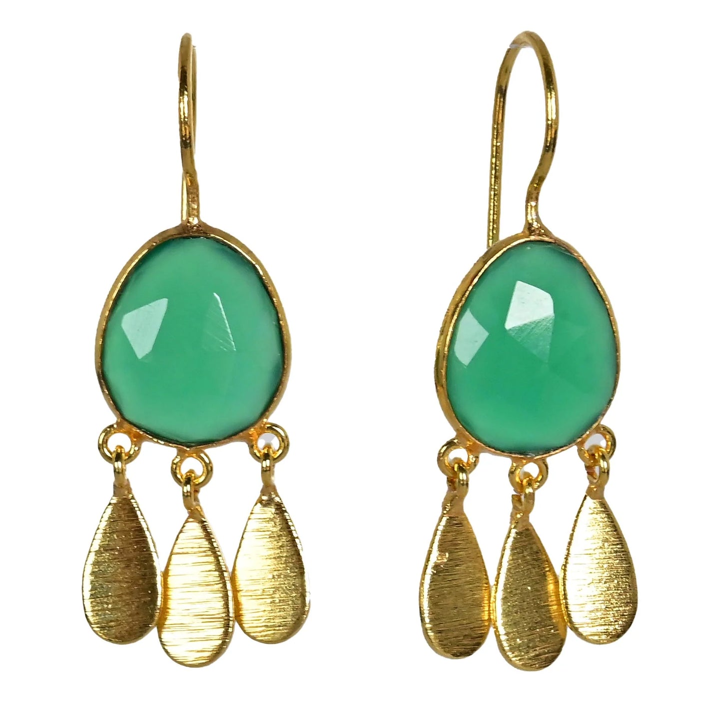 MW Teardrop Euro Gold Gemstone Earrings A36E (Assorted)