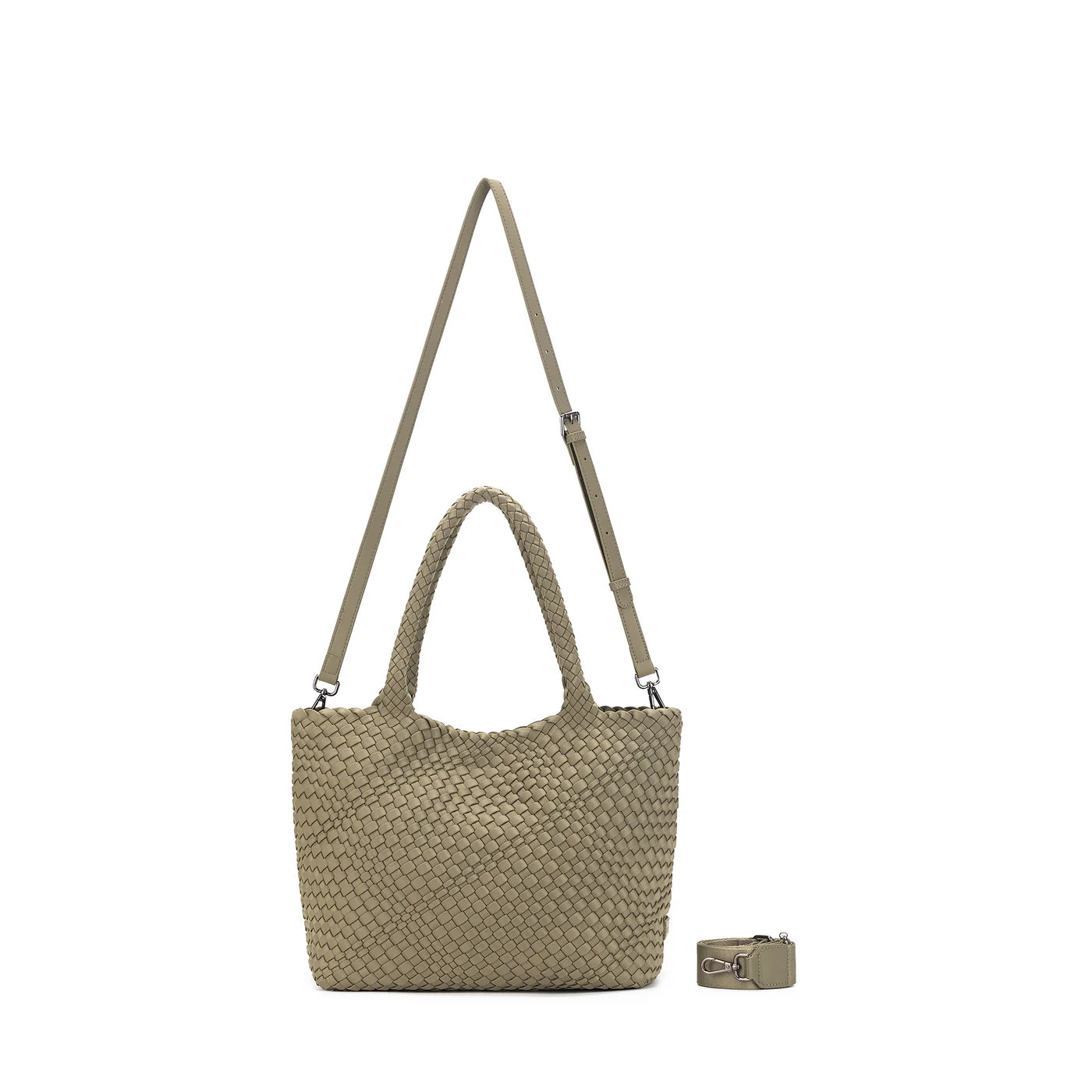 The Hamptons Light Olive 2 piece Woven Neoprene Handbag