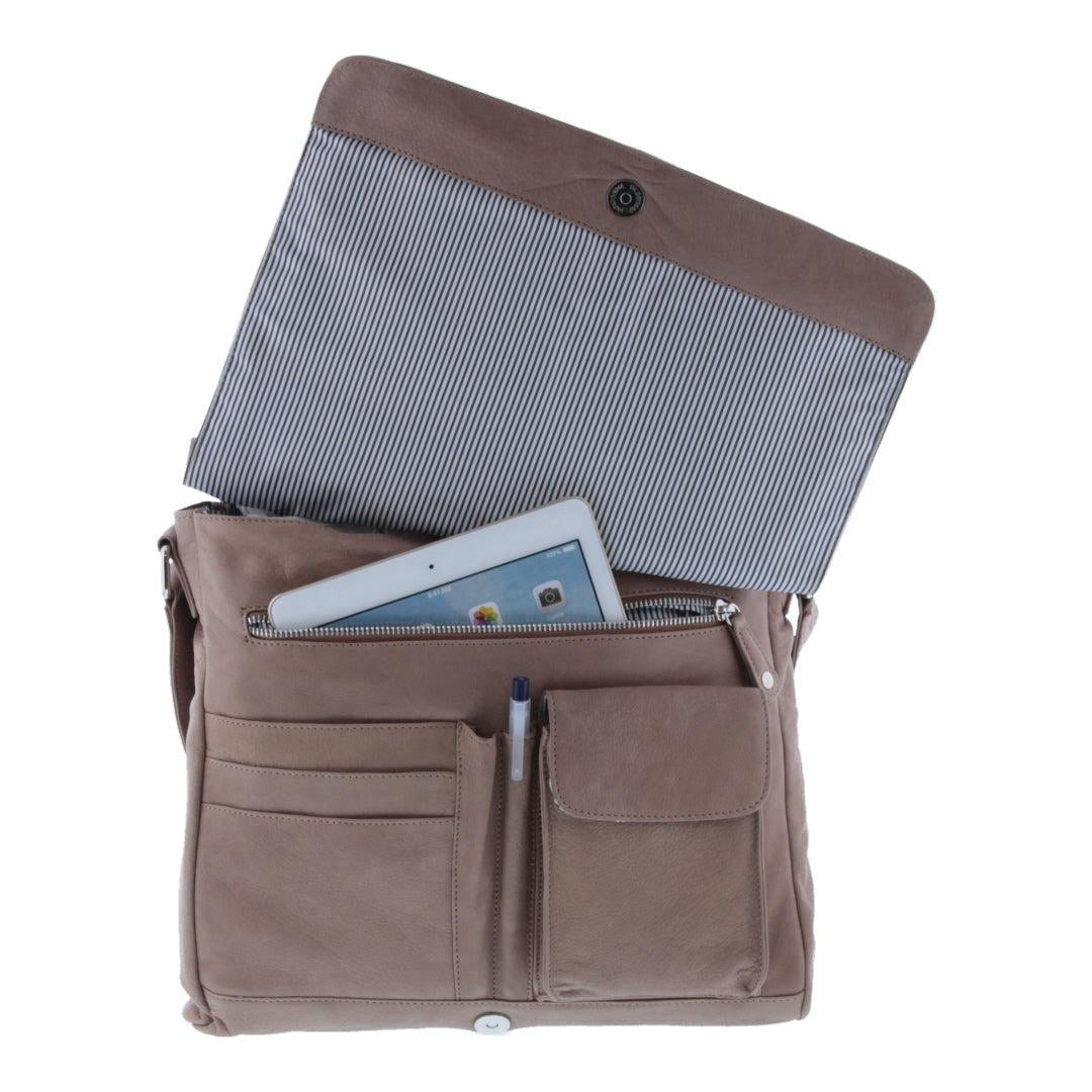 Sam Soft Leather Large Satchel With Flap