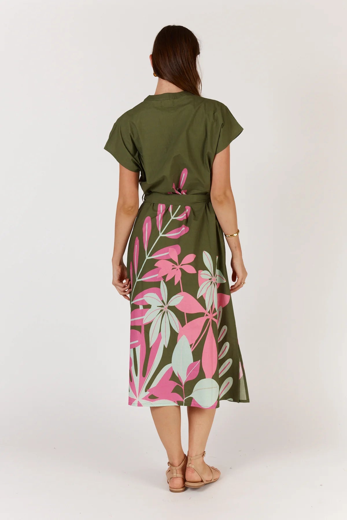 Itami Fern Capped Sleeve Khaki