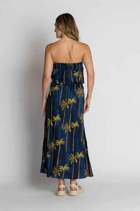 Badira Strapless Dress in Navy