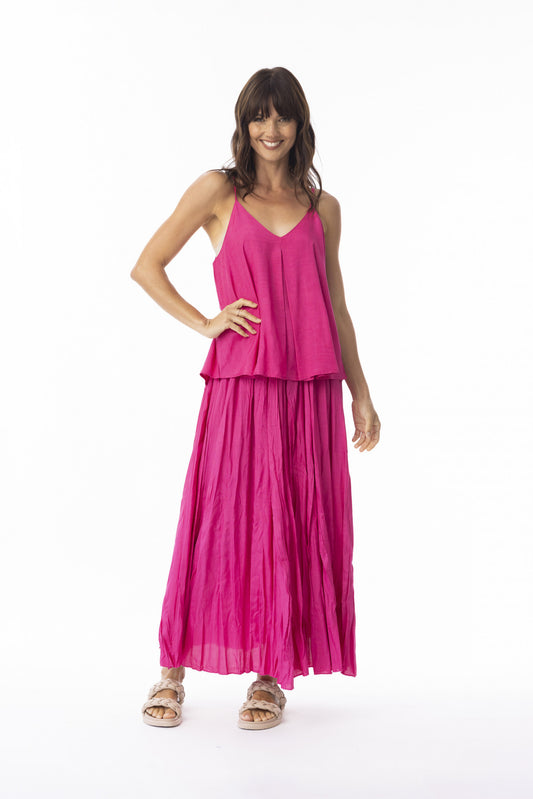 Lux Skirt Crushed - Hot Pink