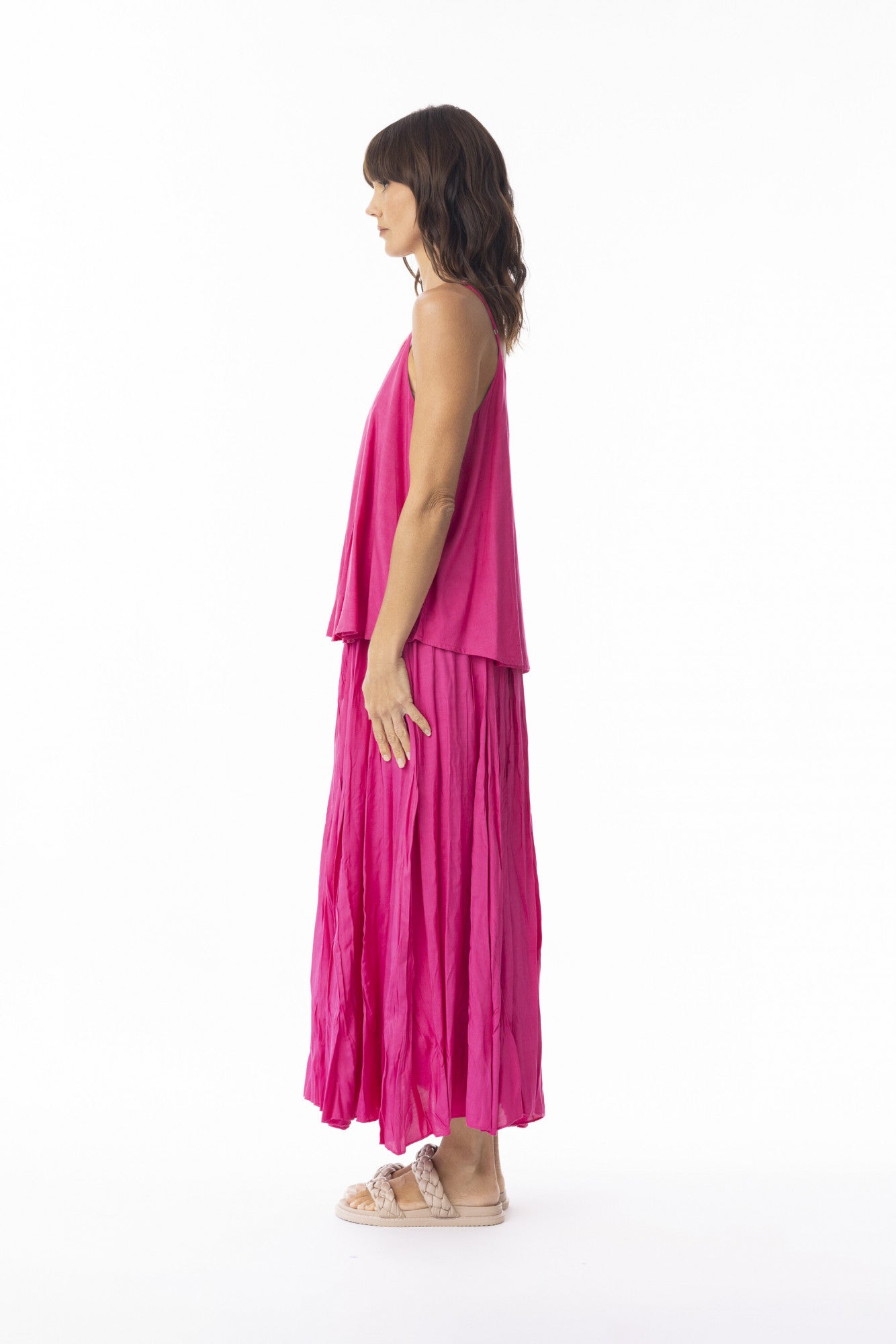 Lux Skirt Crushed - Hot Pink