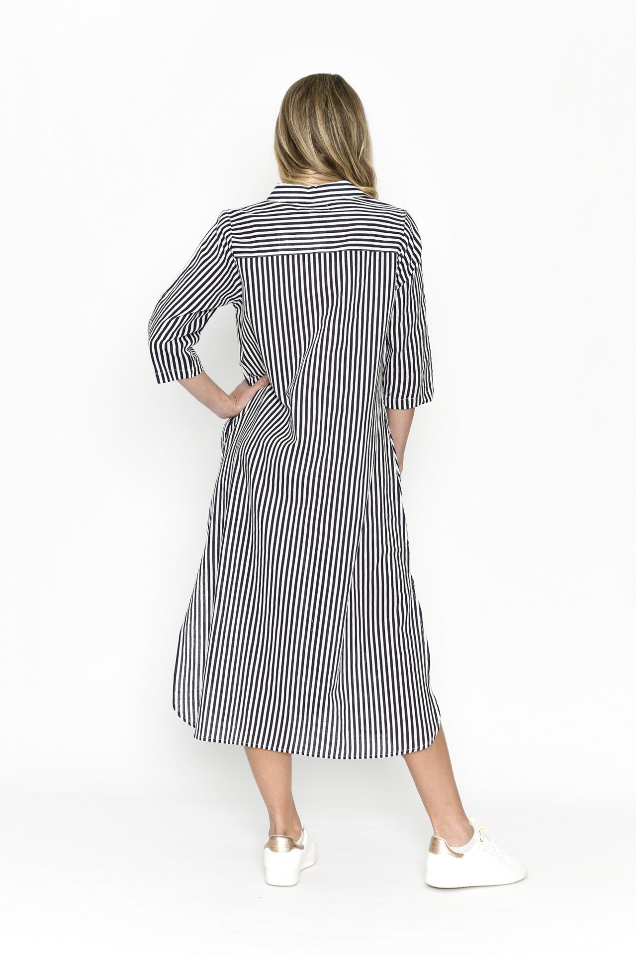 Sofia Shirt Dress in Stripes
