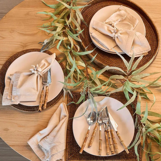 Rattan Oval Tray Antique Brown