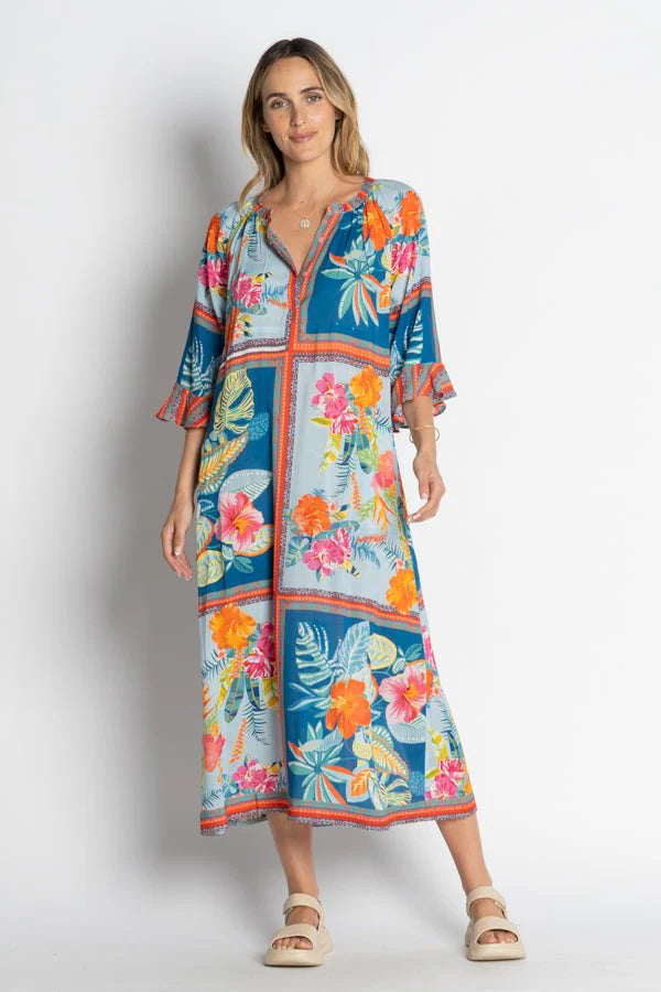 Serilda Midi Dress in Ocean