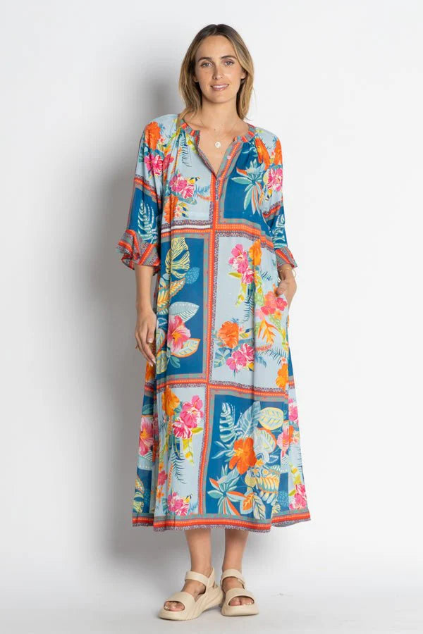 Serilda Midi Dress in Ocean