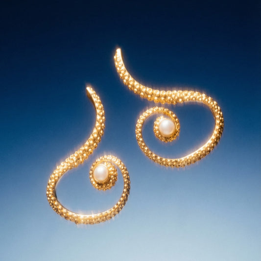 Gold Octopus Tentacles with Pearls