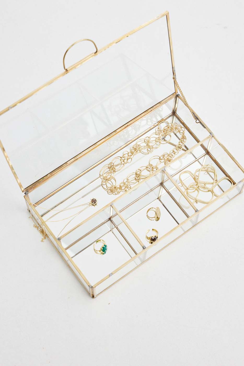 Jewellery Compartment Box in Glass