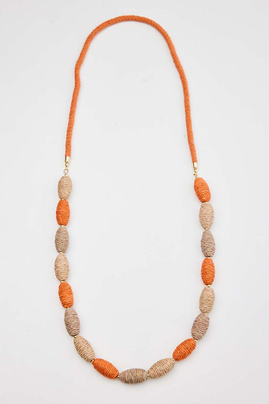 Nicola Necklace in Orange + Natural