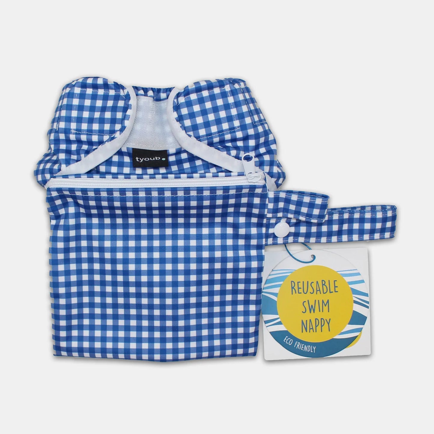 Tyoub Blue Check Swim Nappy