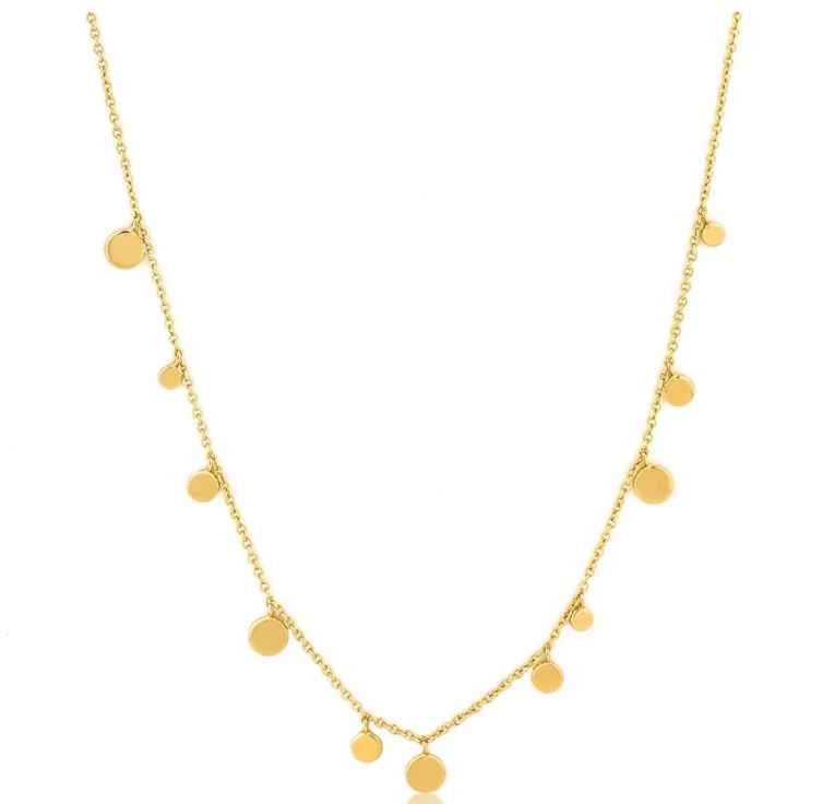 Gold Geometry Mixed Discs Necklace