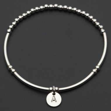 Petals Sterling Silver Bracelet with Alphabet Charm Love Letters