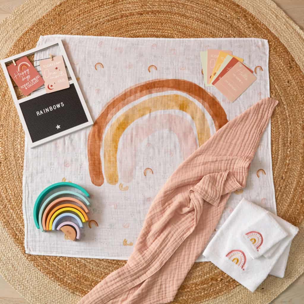 BATH TOWEL & FACE WASHER IN rainbow