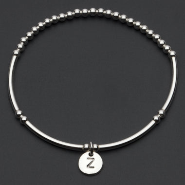 Petals Sterling Silver Bracelet with Alphabet Charm Love Letters