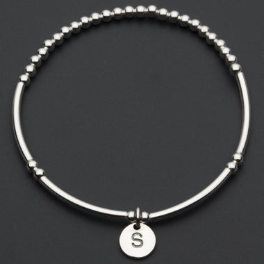 Petals Sterling Silver Bracelet with Alphabet Charm Love Letters