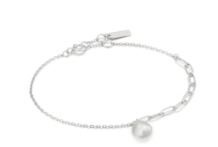 Silver Pearl Chunky Bracelet