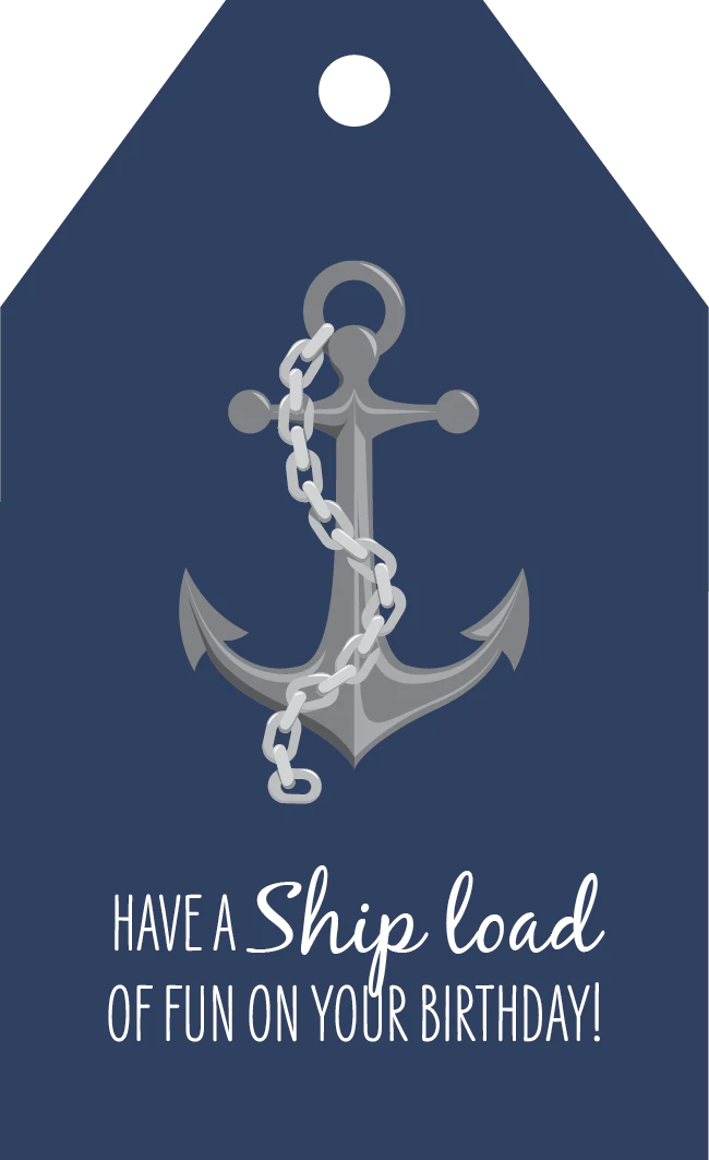 Birthday Tag - Anchor and Chain