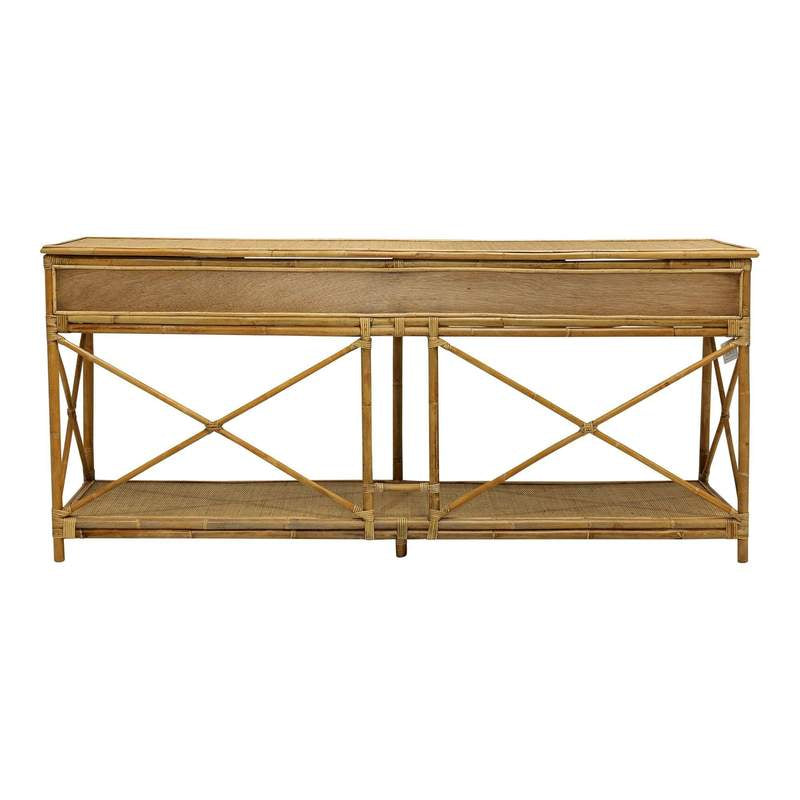Cayman Large Two Drawer Rattan Console