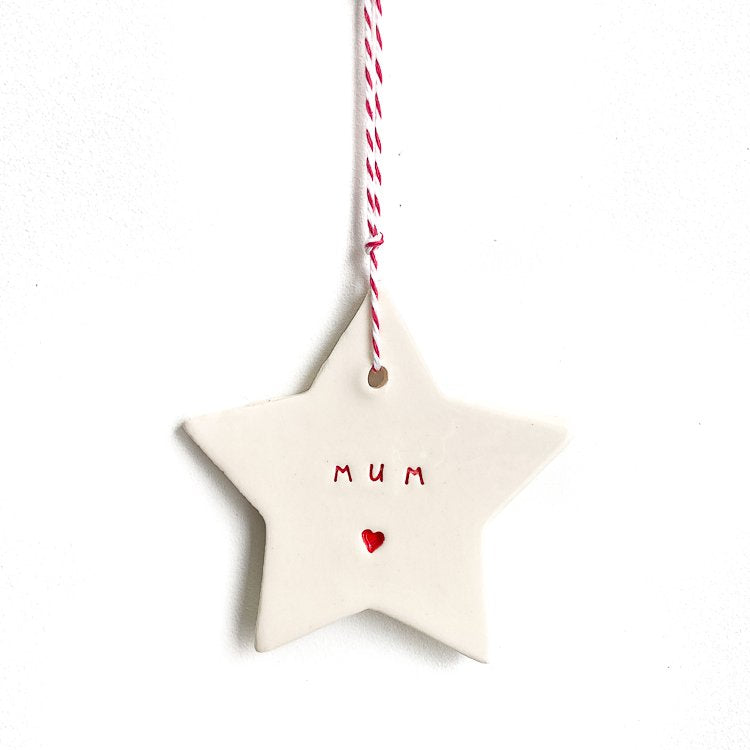 Ceramic Christmas Star ‘mum’