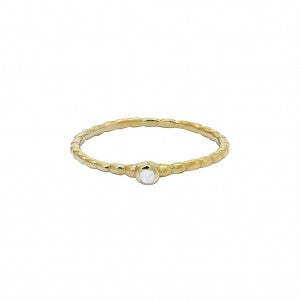 Gold ring white gold filled with precious stone