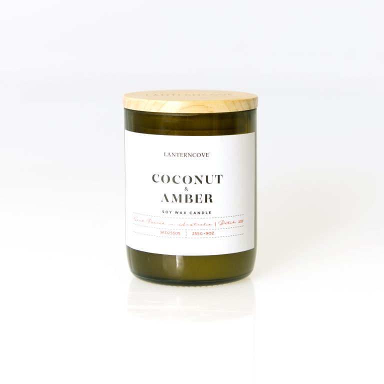 Jade 9oz Soy Wax Candle - Coconut & Amber