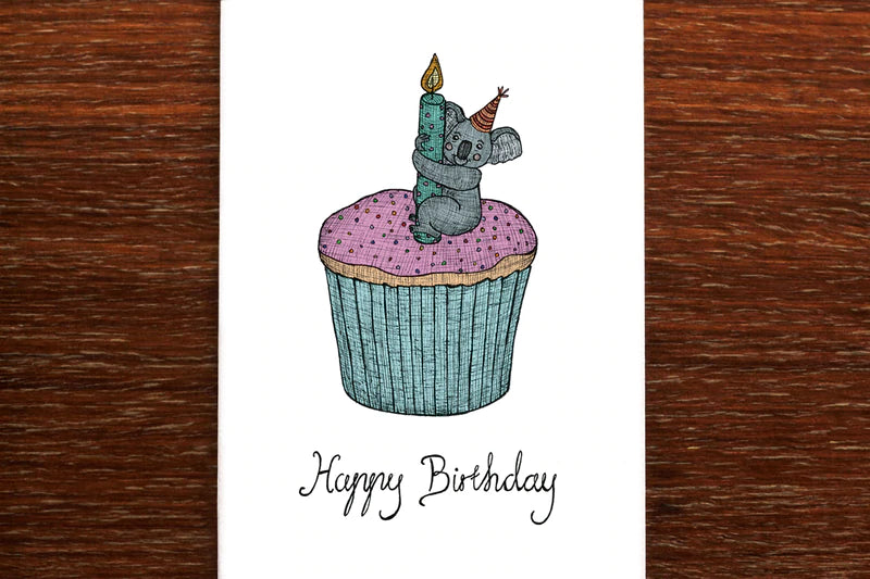 Koala on a Cupcake Greeting Card