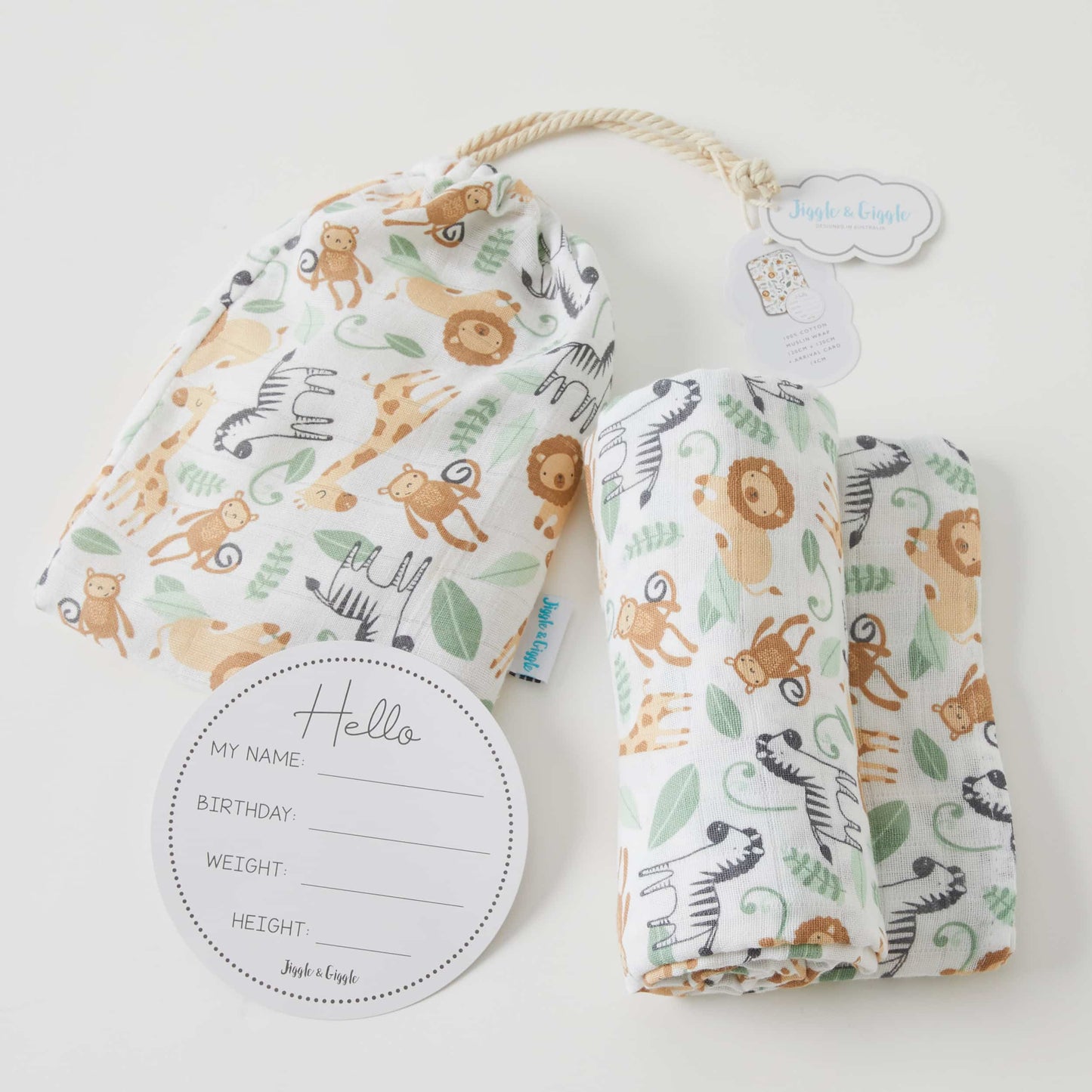 Muslin Wraps and Arrival Card