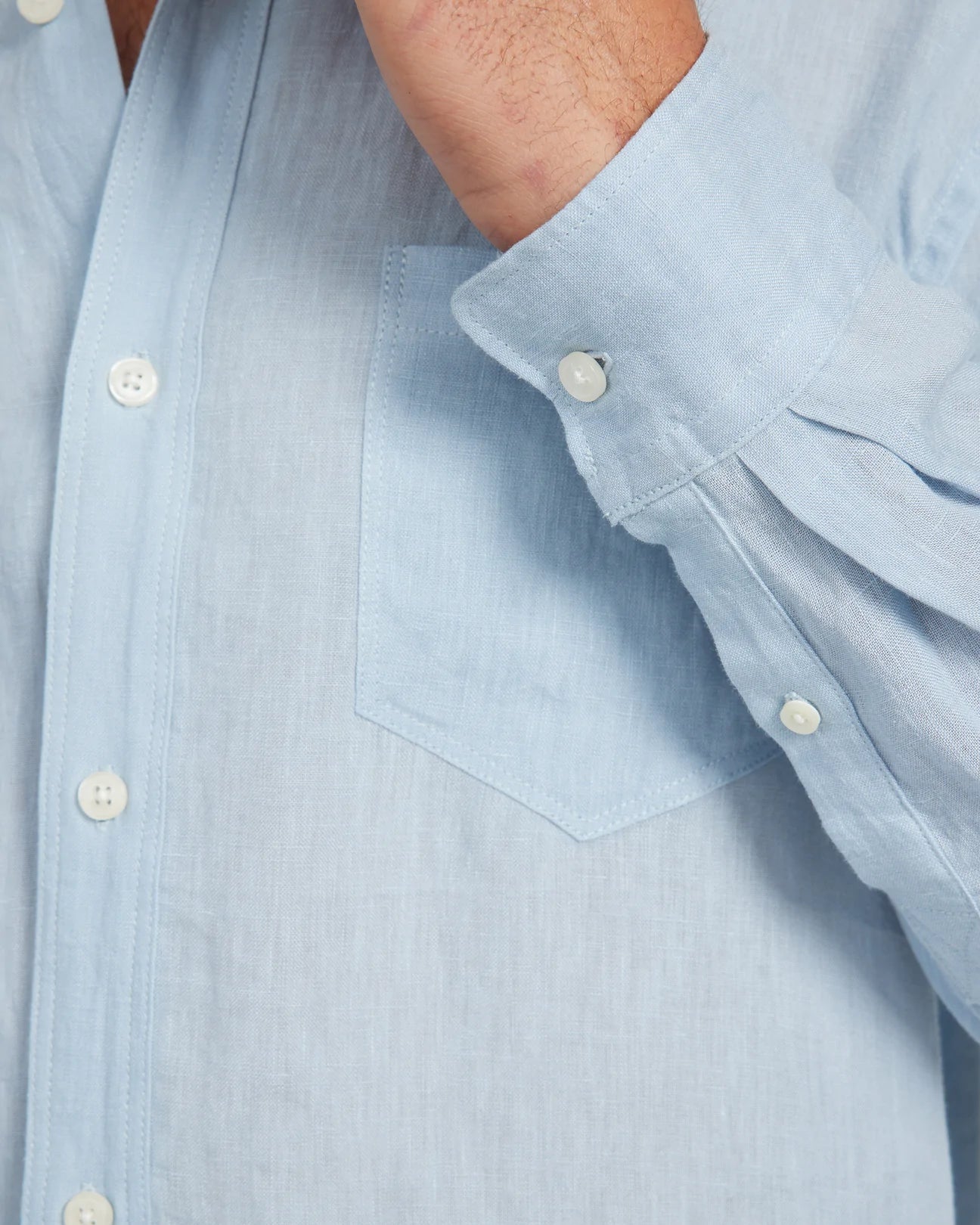 Pale Blue Linen Shirt