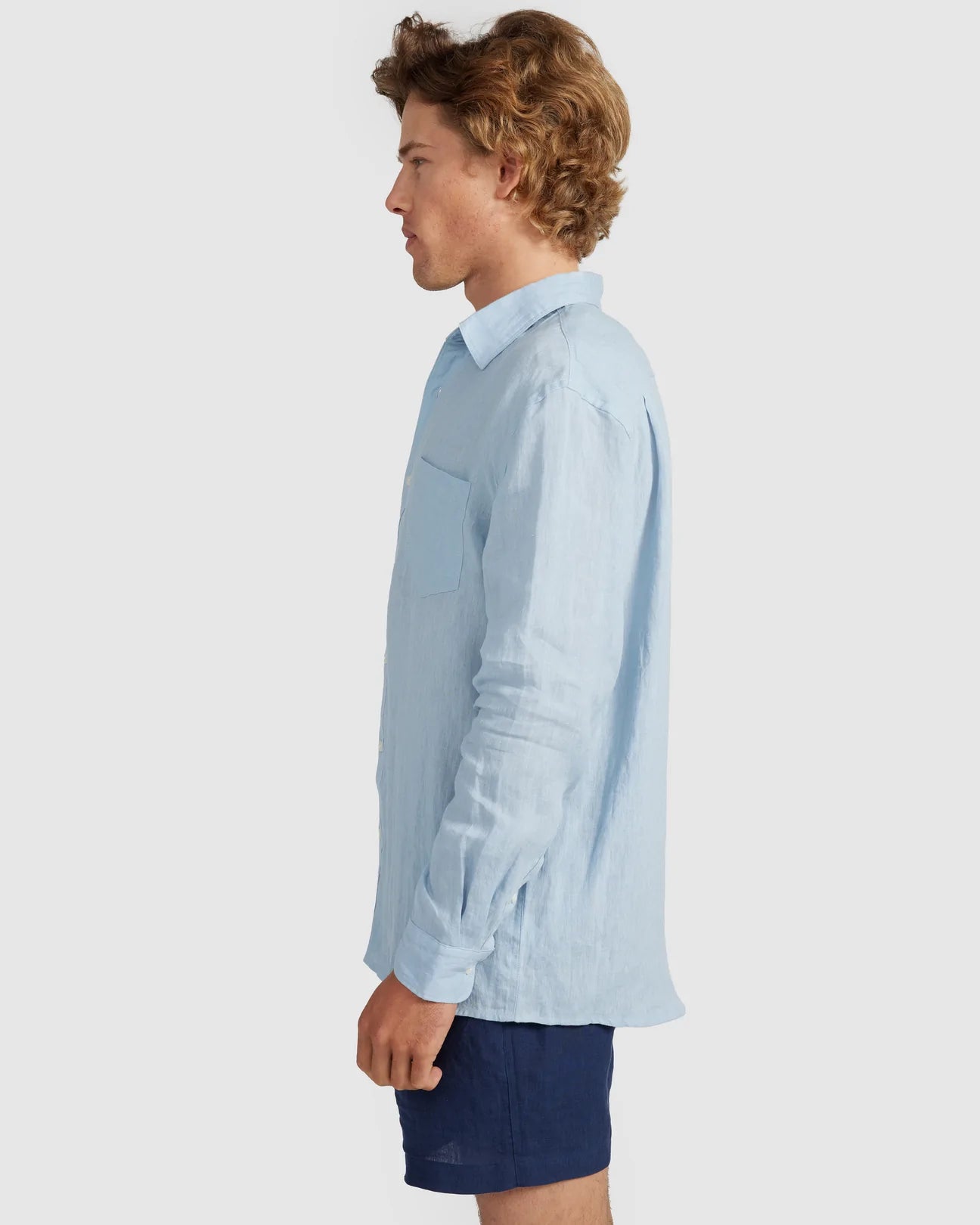 Pale Blue Linen Shirt