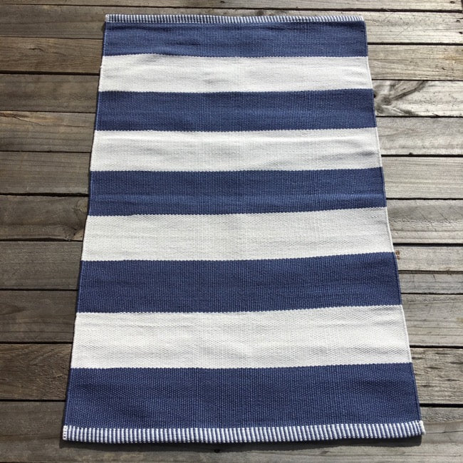Outdoor Small Mat - Denim Deck Stripe
