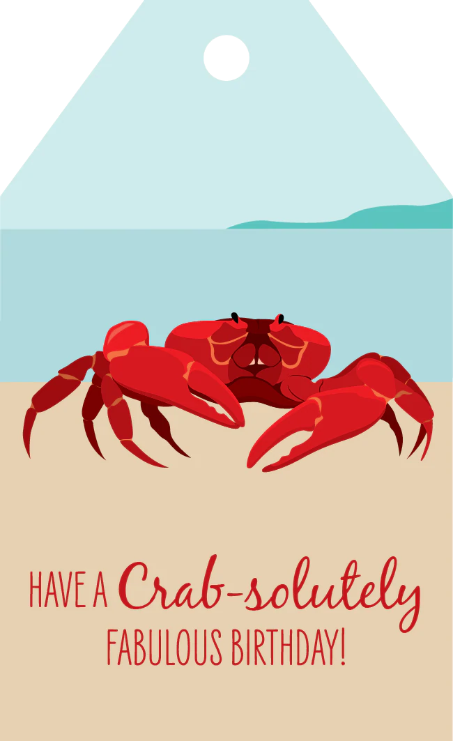 Birthday Tag - Red Crab