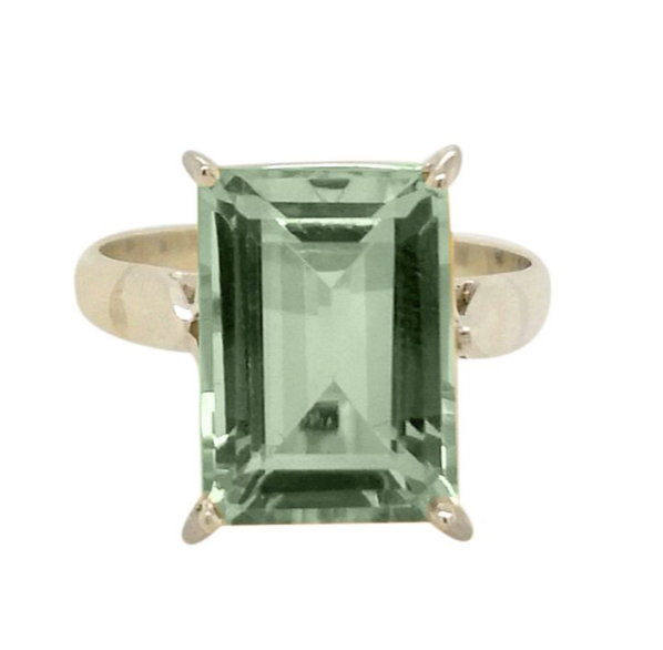 Sterling Silver Green Amethyst Ring