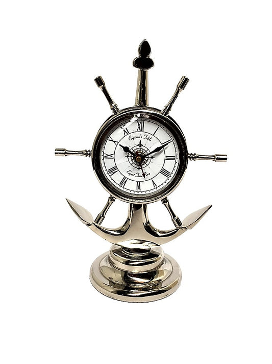 Table Clock Anchor and Ship Wheel
