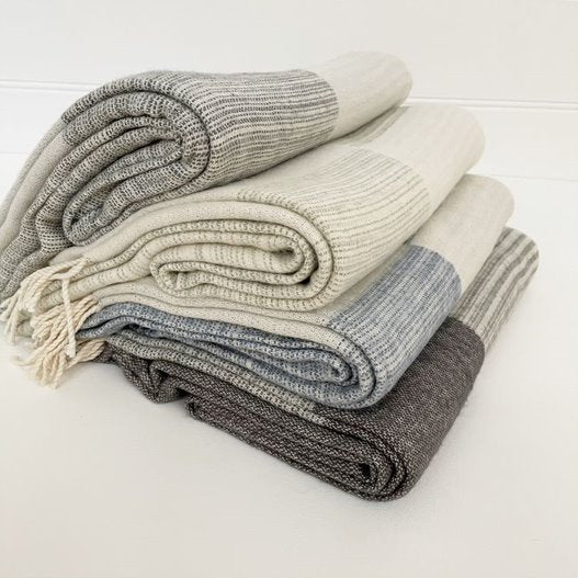 Throw - Cotton Stripe with Border