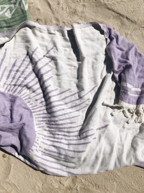Turkish Towel Sun Pattern- Purple