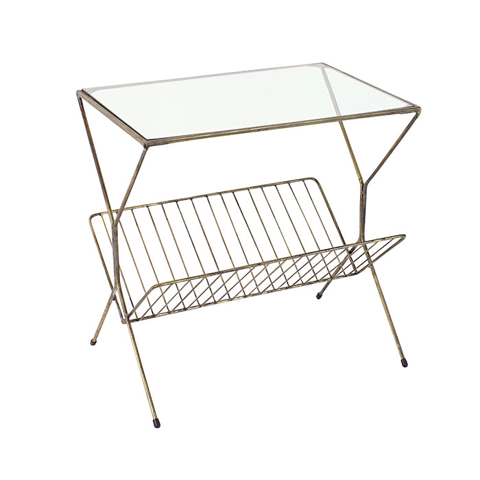 Perkins Iron Gold Glass Table Rack