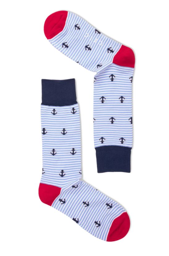 Pale Stripe Anchor Socks