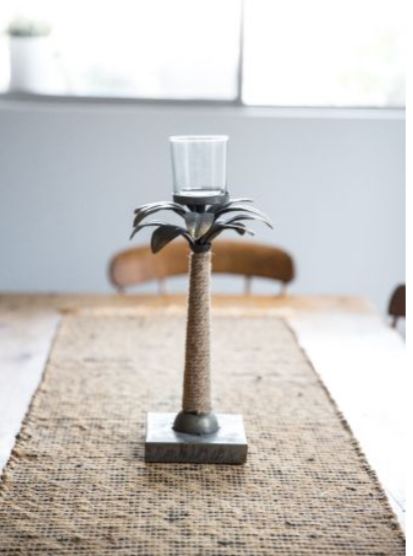 Palm Metal Candle Holder