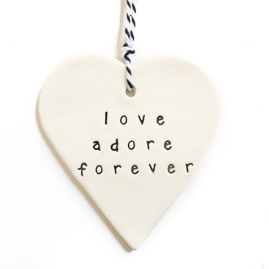 Ceramic Tag - Love Adore Forever