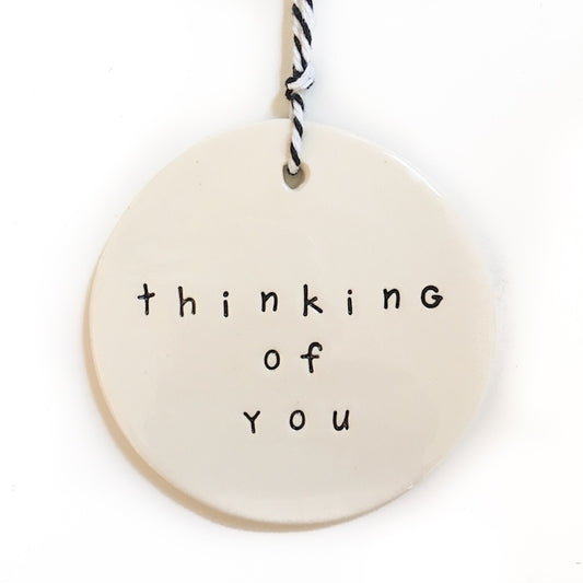 Large Ceramic Tag 'Thinking of you'
