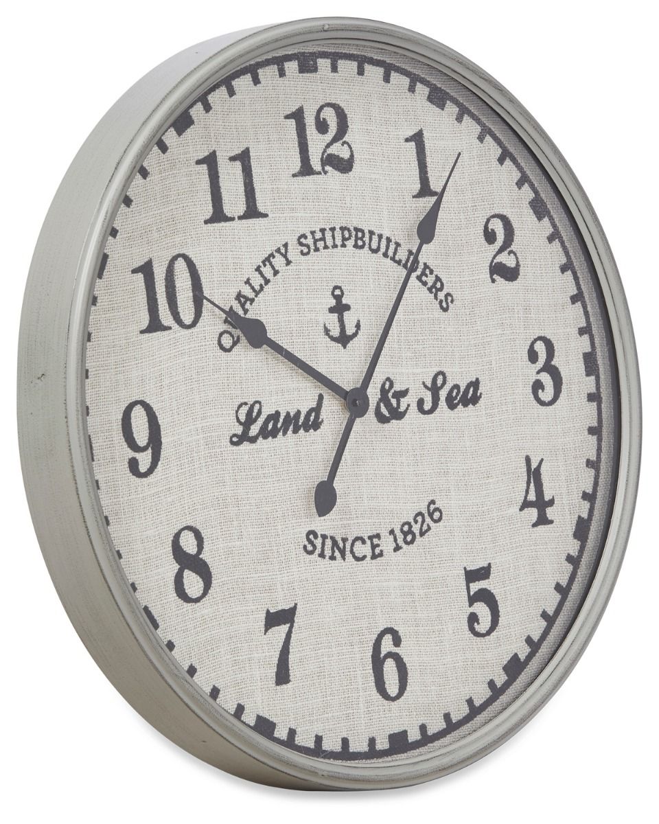 Sea Wall Clock 60cm Antique Grey