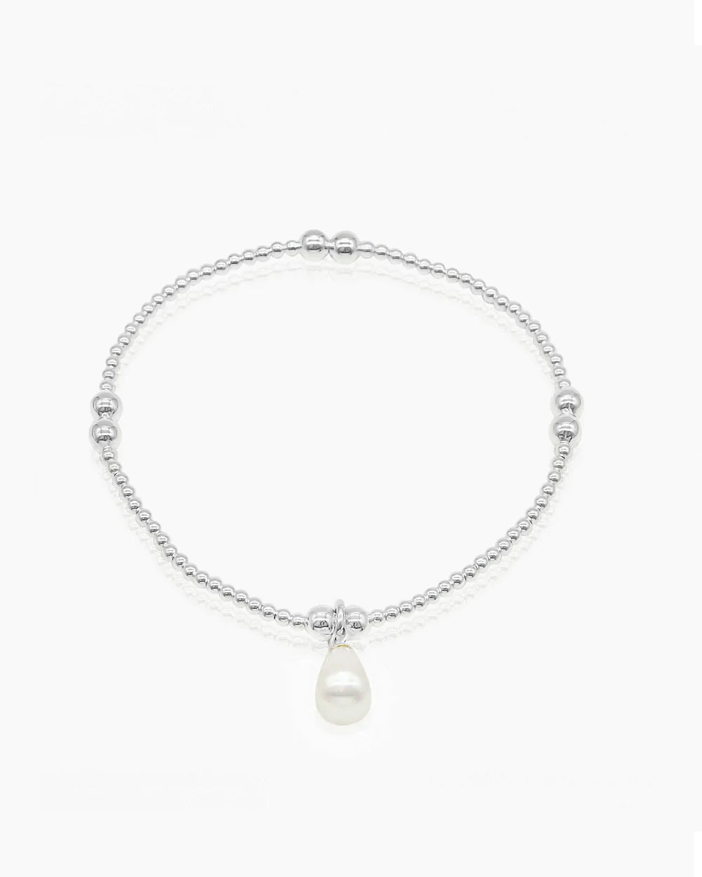 Petals Silver Pearl Drop bracelet