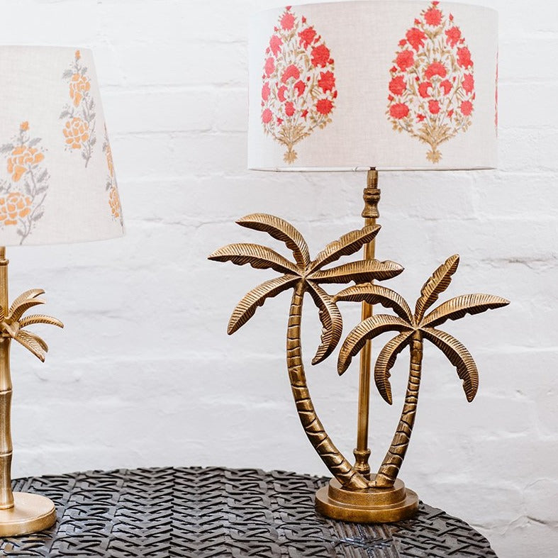 Double Palm Tree Lamp Base Antique Gold (base only)