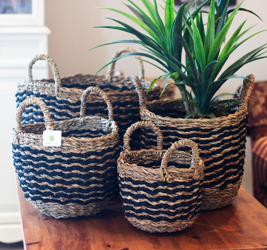 Seagrass S/4 Black Striped Clylinders