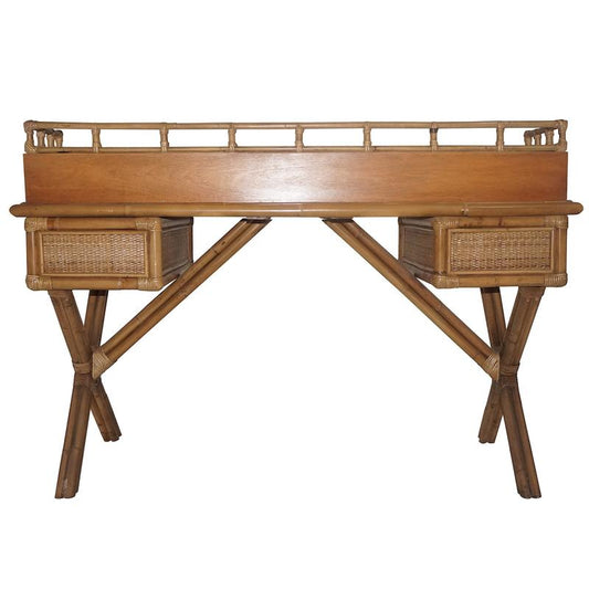 Cayman Rattan Desk With Two Drawers