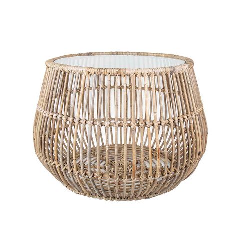 Haiti Round Basket Table - glass has broken but easily replaced. Selling as is, no glass